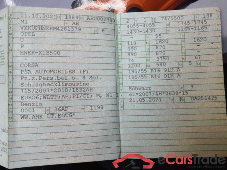 Opel Corsa F (2019->) DE - LimS5 1.2 Turbo EU6d, Edition (EURO 6d), 2019 - 2022 #5