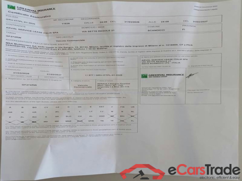 RENAULT KANGOO EXPRESS MAXI / 2013 / 4P / VETT. FURGONATA 1.5 BLUE DCI 115 ICE #1