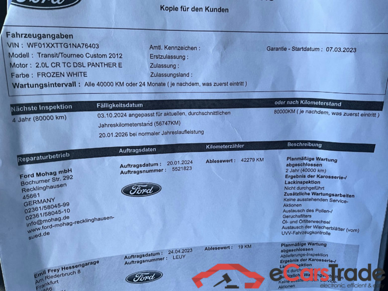 Transit/Tourneo Custom Kombi 320 L2 Trend 2.0 TDCi 77KW MT6 9 Sitzer E6d #4
