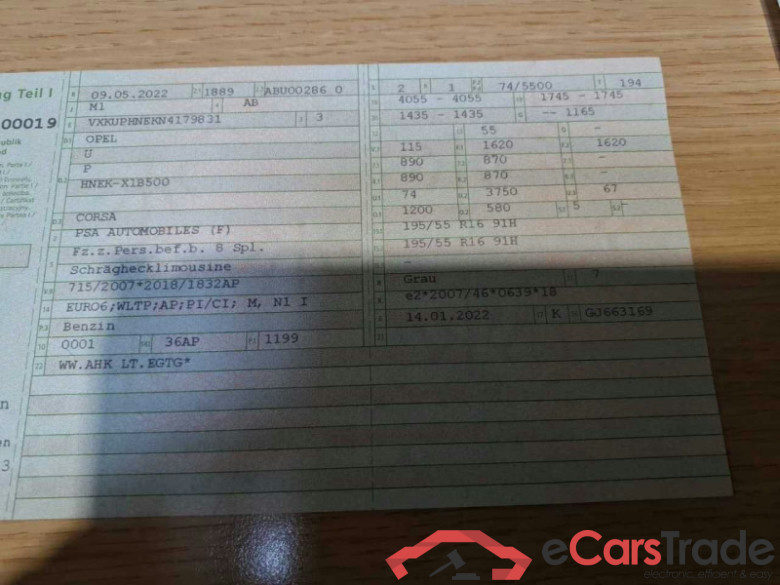 Opel Corsa F (2019->) DE - LimS5 1.2 Turbo EU6d, Edition, 2019 - 2023 #2